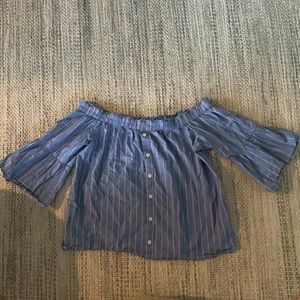 Abercrombie and Fitch off the shoulder cropped shirt